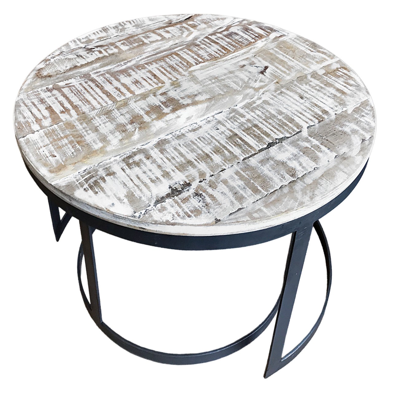 Couchtisch 2er Set Beistelltisch Wohnzimmer-Tisch rund Austin Metall-Gestell altsilber o. schwarz Couchtisch 2er Set Beistelltisch Wohnzimmer-Tisch rund Austin Metall-Gestell altsilber o. schwarz