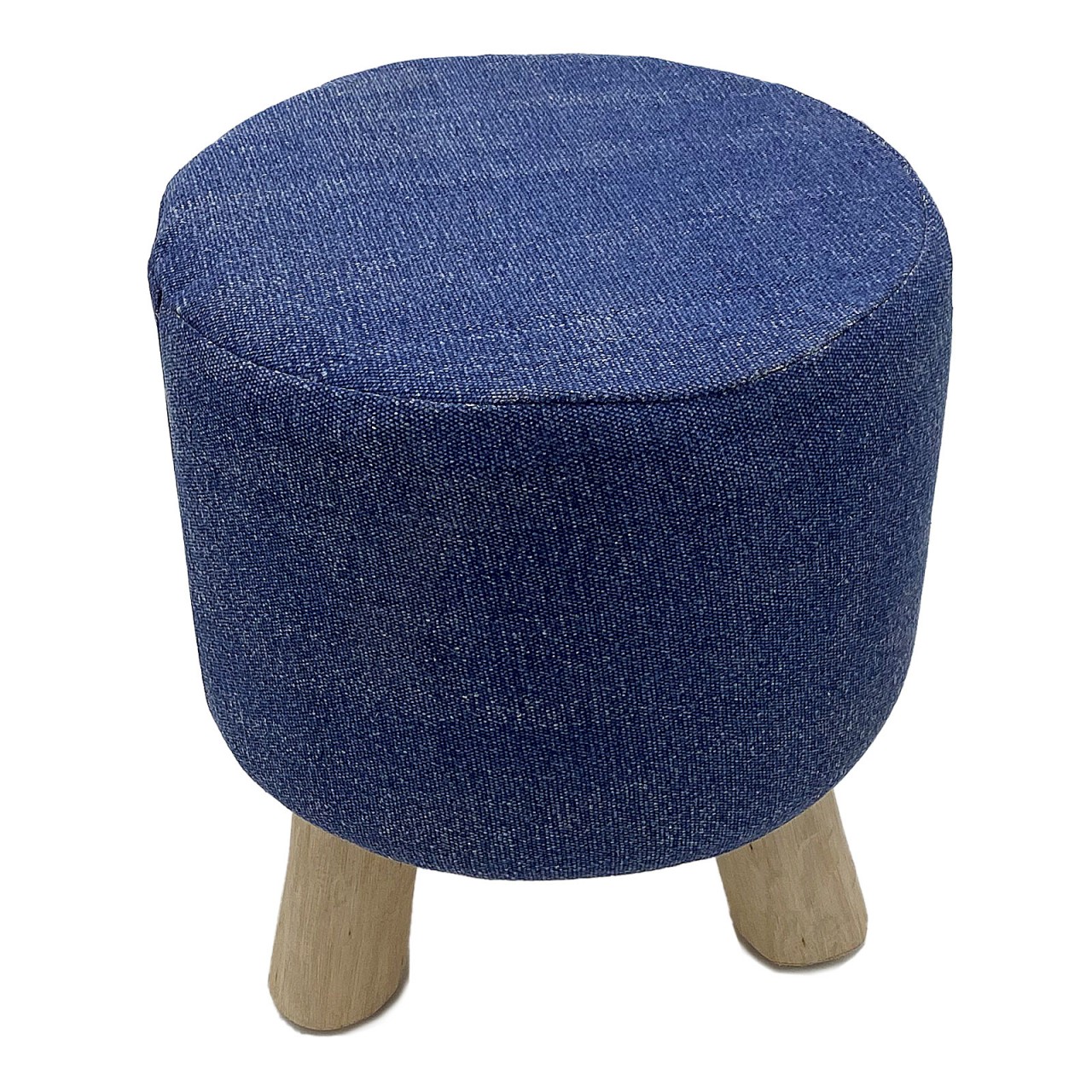 Hocker 2. Wahl Stone Washed Ø 35 cm Höhe 45 cm Sitzhocker Pouf Schemel mit Holzfüßen aus Teakholz