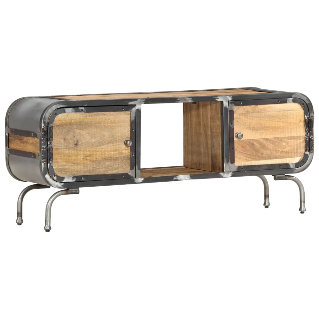 TV-Schrank Mangoholz 110x30x42 cm Massivholz Industrie Design