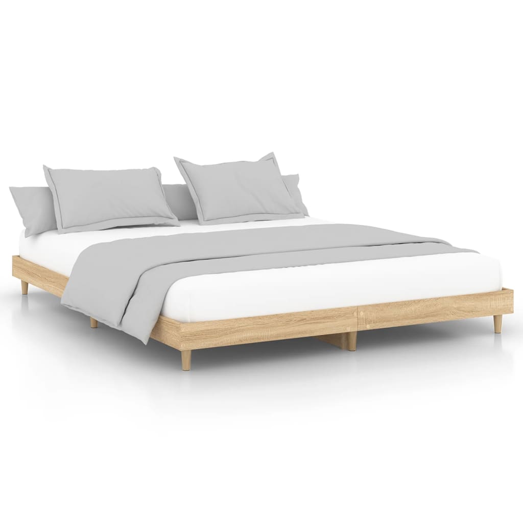 Bettgestell Bettrahmen Queensize Doppelbett Ehe Bett Sonoma Eiche 150x200cm