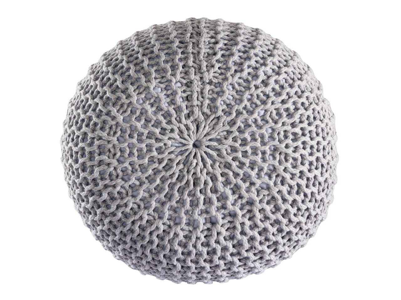 Sitzpouf ø55cm Pouf Strickhocker Strickpouf PREMIUM Innen Terrasse Pool Garten nachhaltig