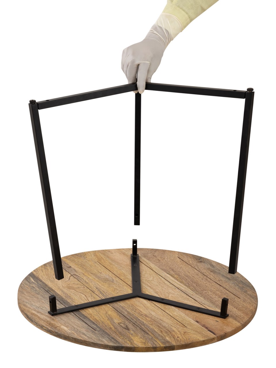 Couchtisch rund Beistelltisch Massivholz ø 56cm Wohnzimmertisch La Palma Metall Gestell schwarz Couchtisch rund Beistelltisch Massivholz ø 56cm Wohnzimmertisch La Palma Metall Gestell schwarz