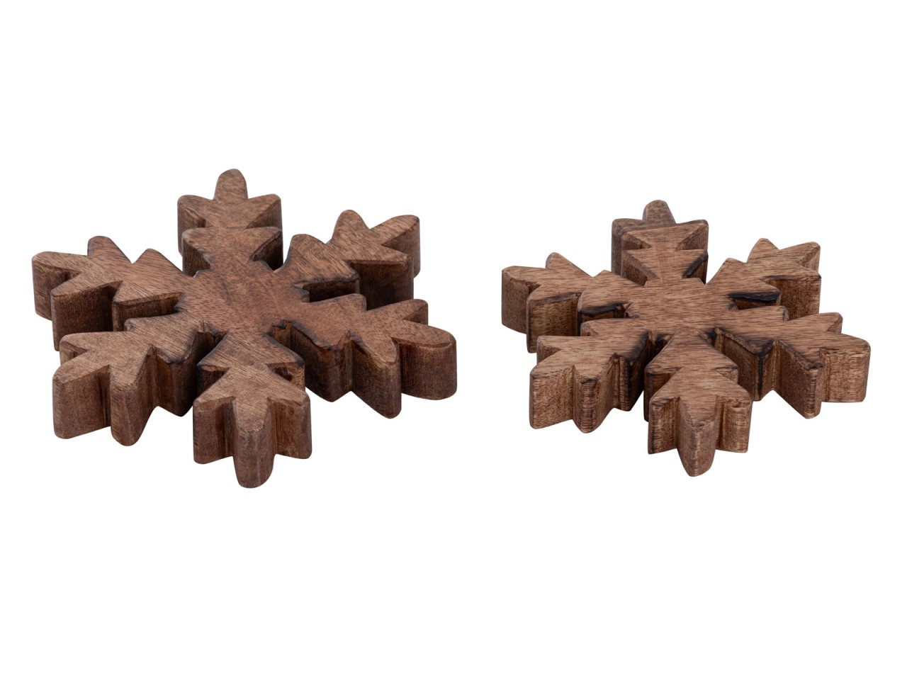 Holzfiguren Schneeflocke 24x 2er Set Masterbox Dekofigur 18x18cm Weihnachtsdekoration