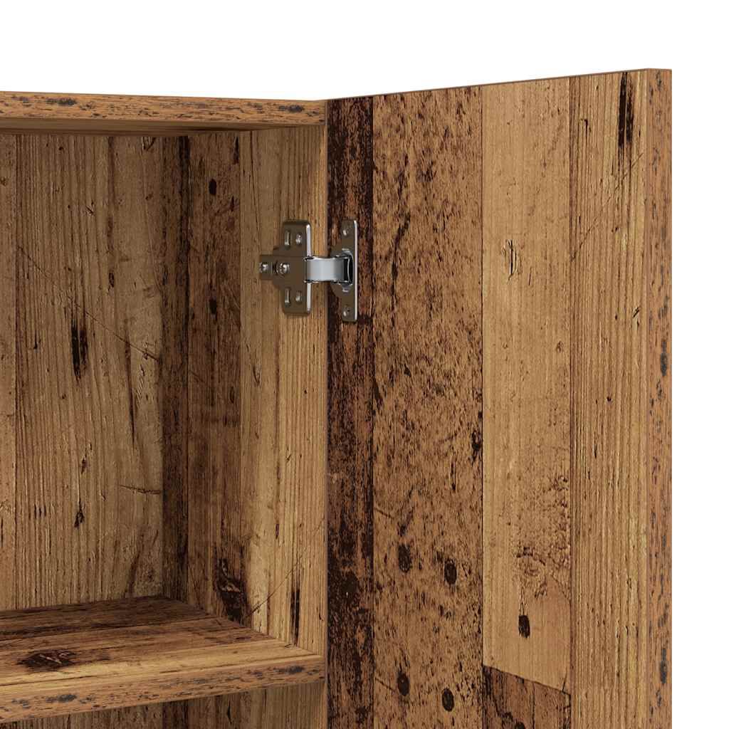 Waschmaschinenschrank 64 x 25,5 x 190 cm Altholz-Optik funktional
