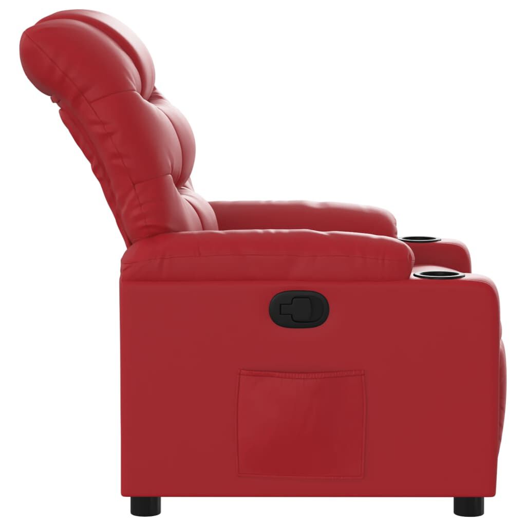 Relaxsessel aus Kunstleder in Rot stilvoll bequem ideal für Wohnzimmer