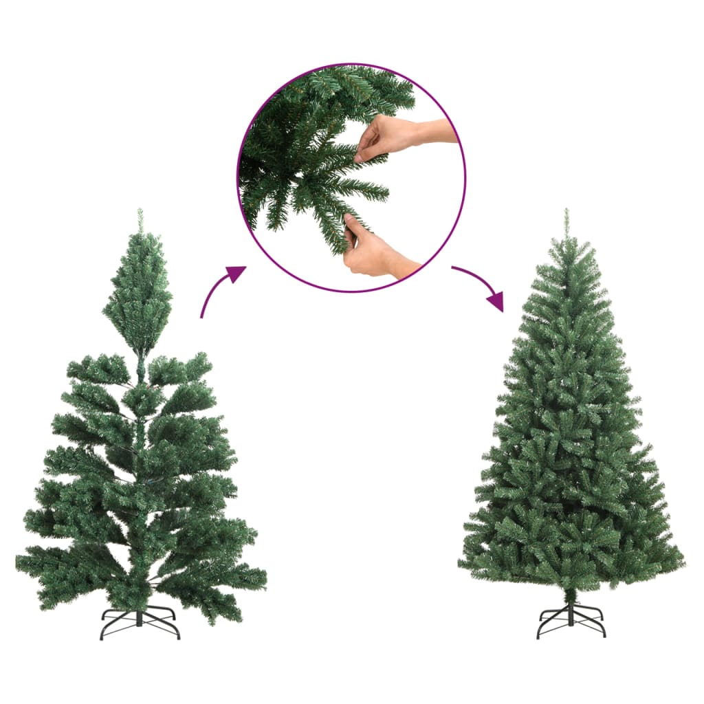 Künstlicher Weihnachtsbaum mit Echtholz, Zapfen Grün 180cm Baum Naturgetreu