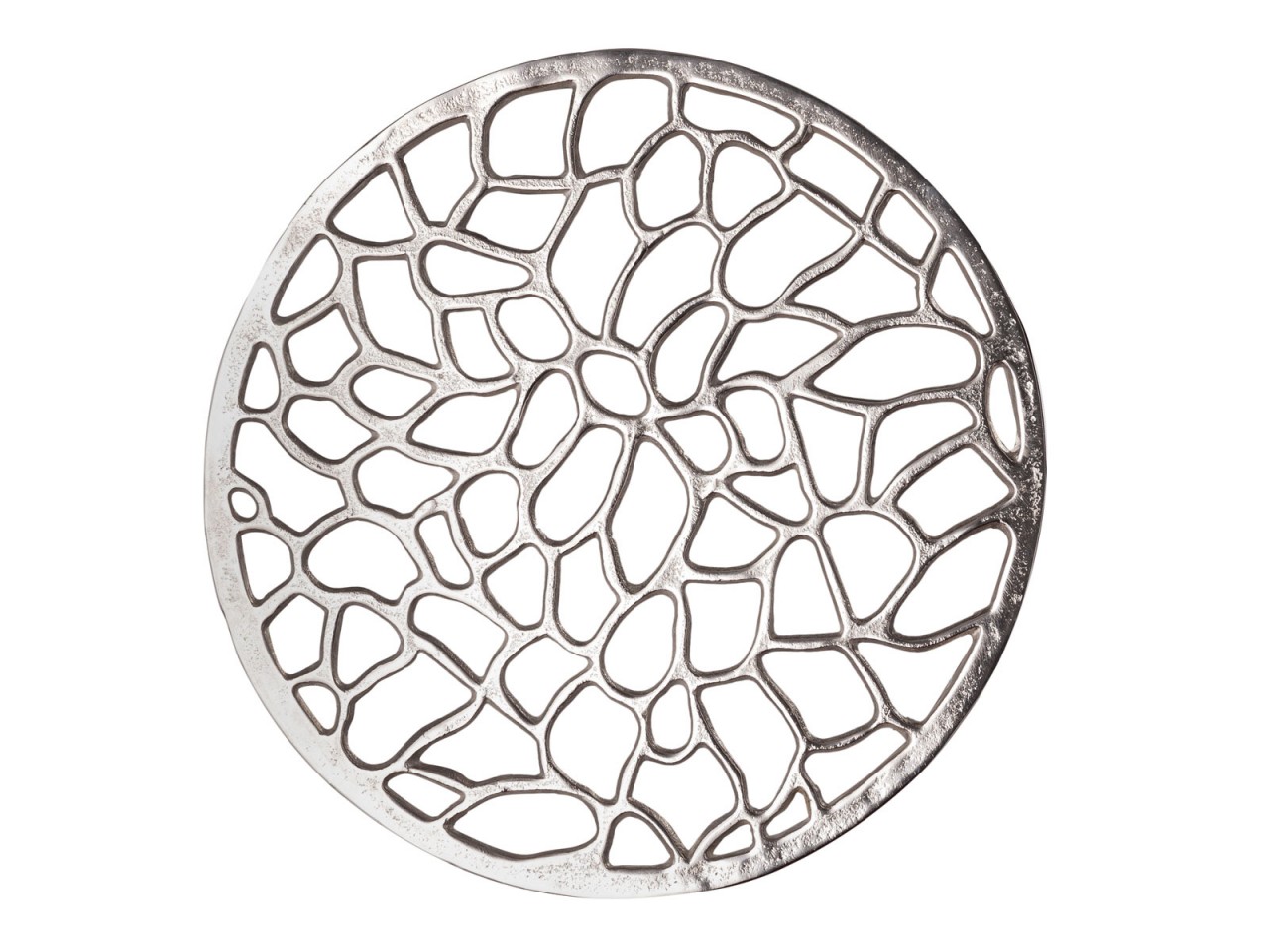 Beistelltisch Metall Dekotisch ø 40 x 46 cm rund Agadir silber o. gold Aluminium Korallen-Design