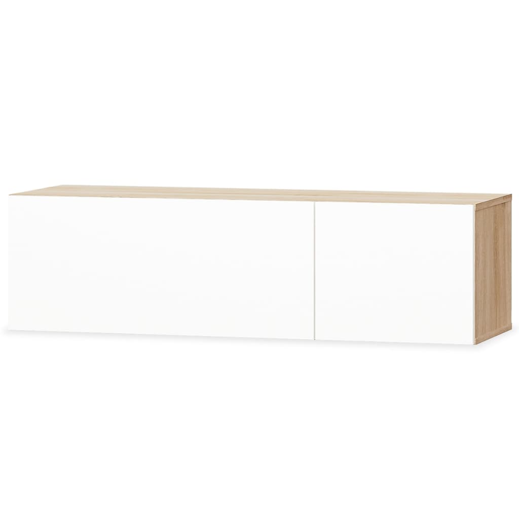 TV Schrank Lowboard Fernsehschrank aus Holzwerkstoff 120x40x34cm Hochglanz Weiß