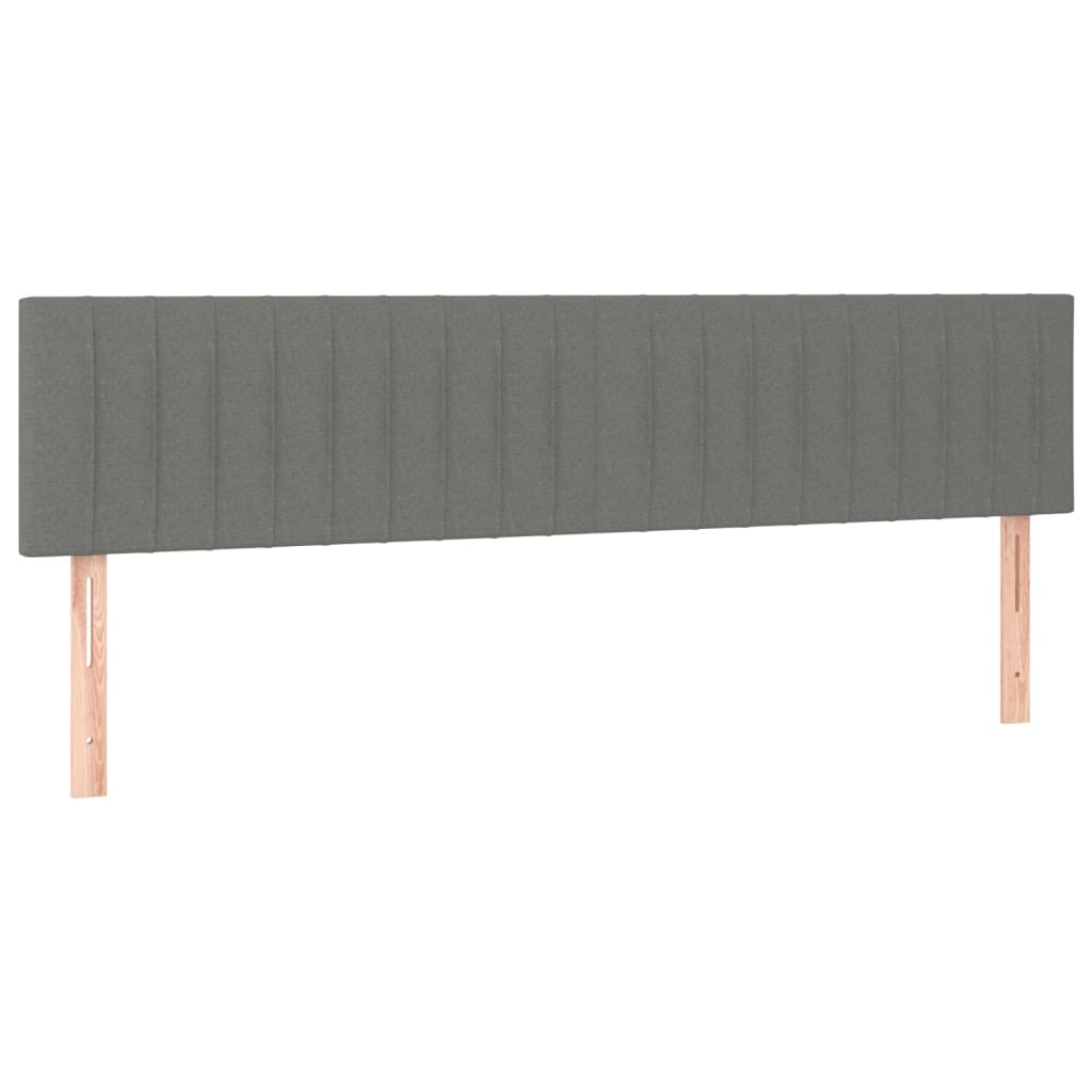 Kopfteile Bett 2er Set Dunkelgrau 100x5x78/88 cm Stoff für modernes Schlafzimmer