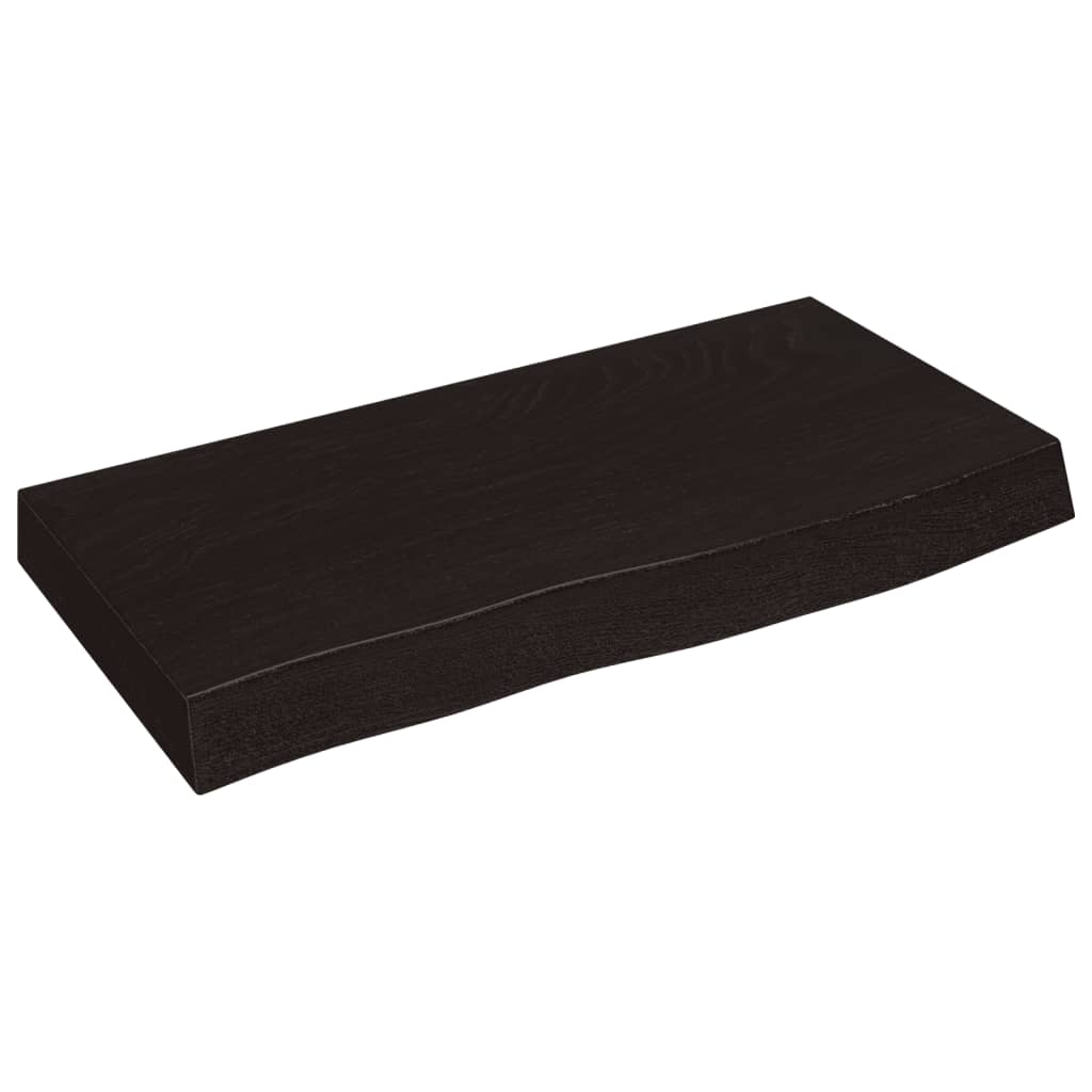 Wandregal Dunkelgrau 60x30x6 cm, Massivholz Eiche, robust & stilvoll, ideal für Wohnzimmer oder Büro.