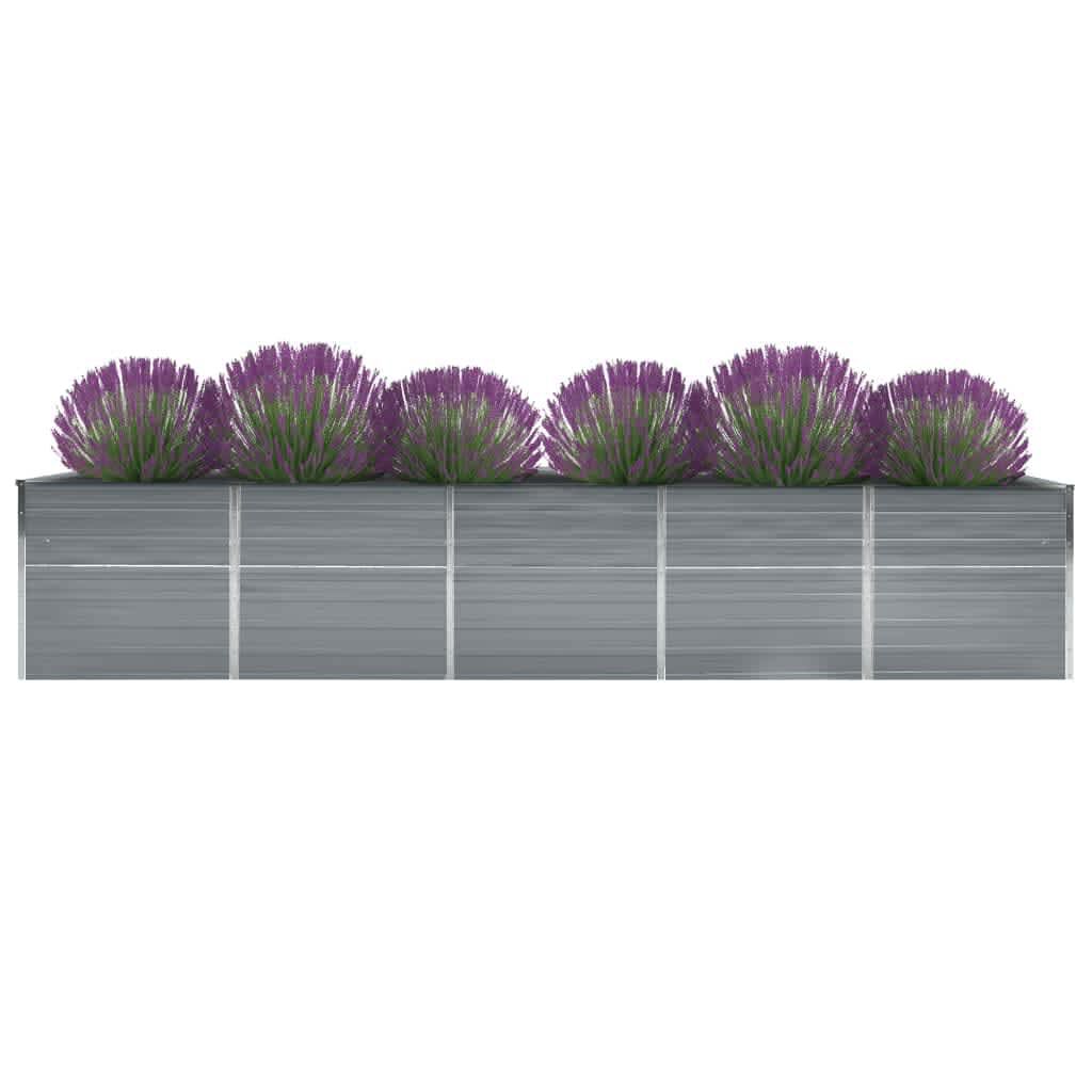 Garten Hochbeet Verzinkter Stahl 400×80×77 cm Grau