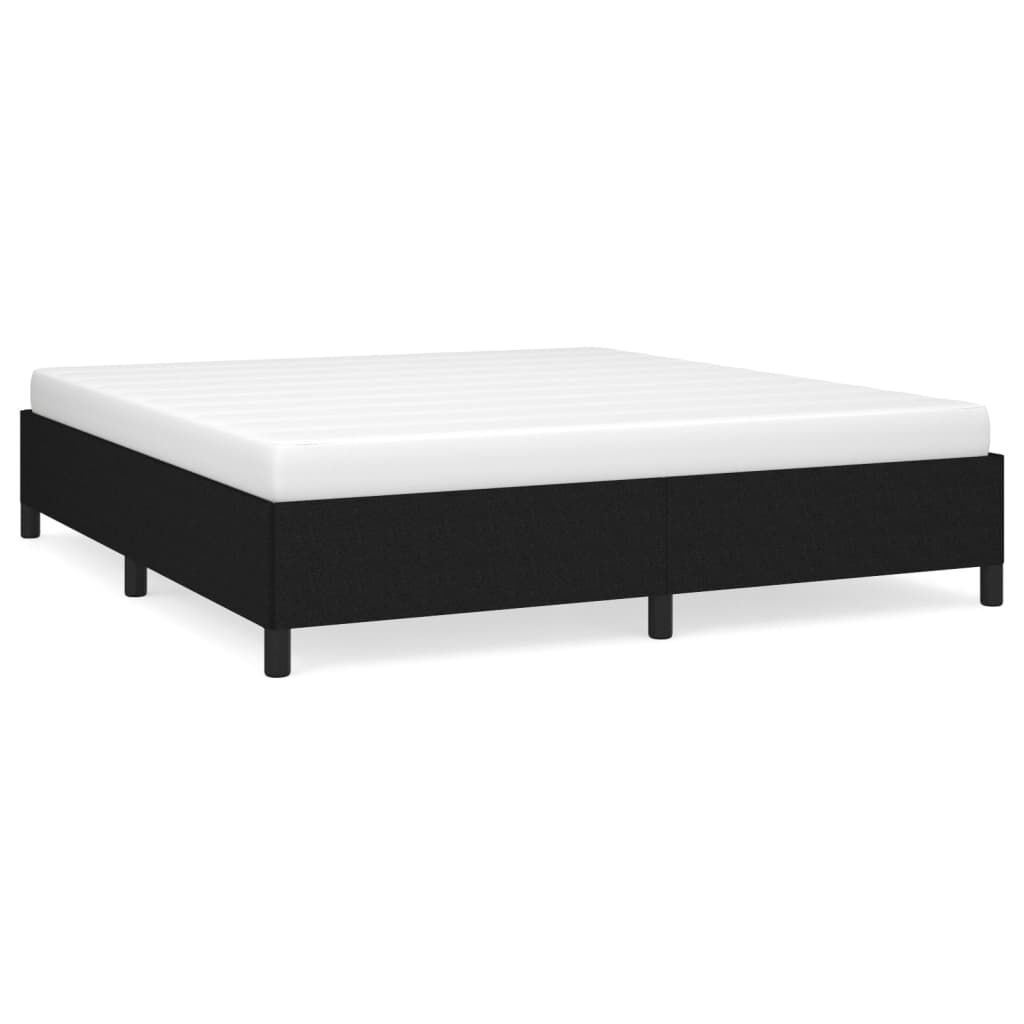 Bettgestell Schwarz 160x200 cm ohne Matratze mit Stoffbezug modern edel