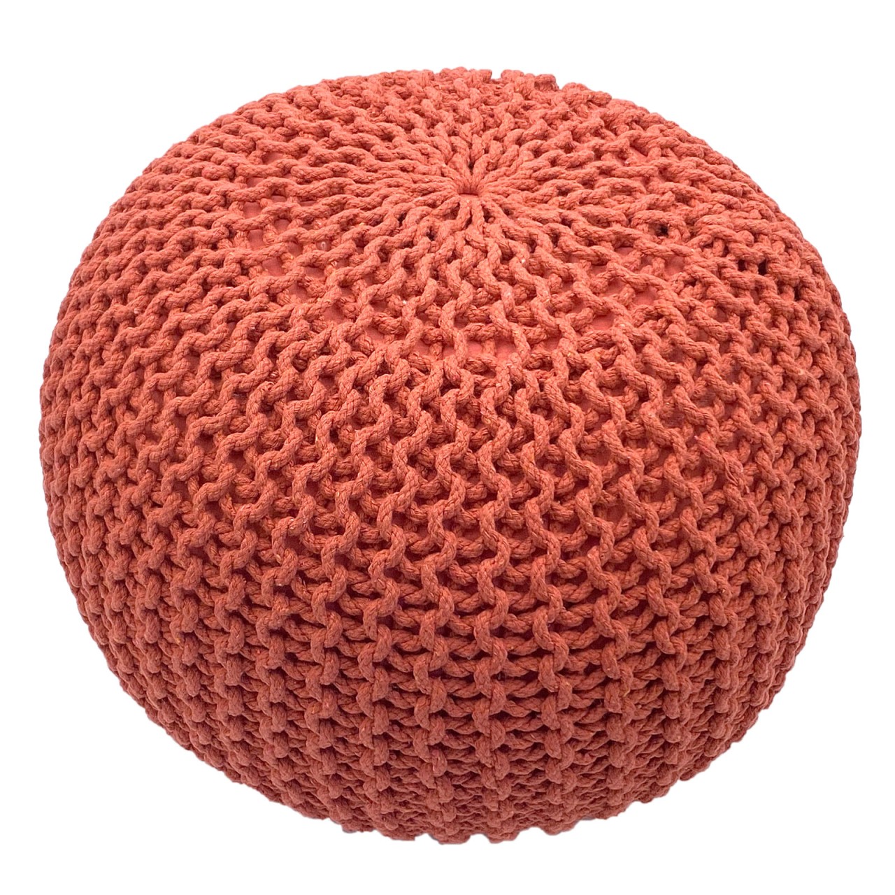 Strickhocker Pouf Ø 45 H 30 cm cm Sitzpouf Strick Bodenkissen