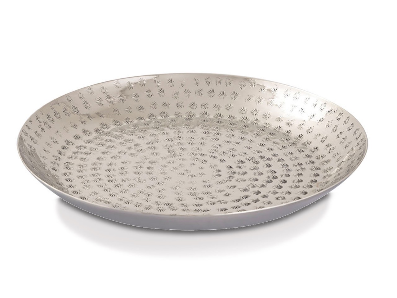 Dekotablett ø 28 cm rund gold o. silber Deko Tablett Serviertablett Metall Kerzentablett