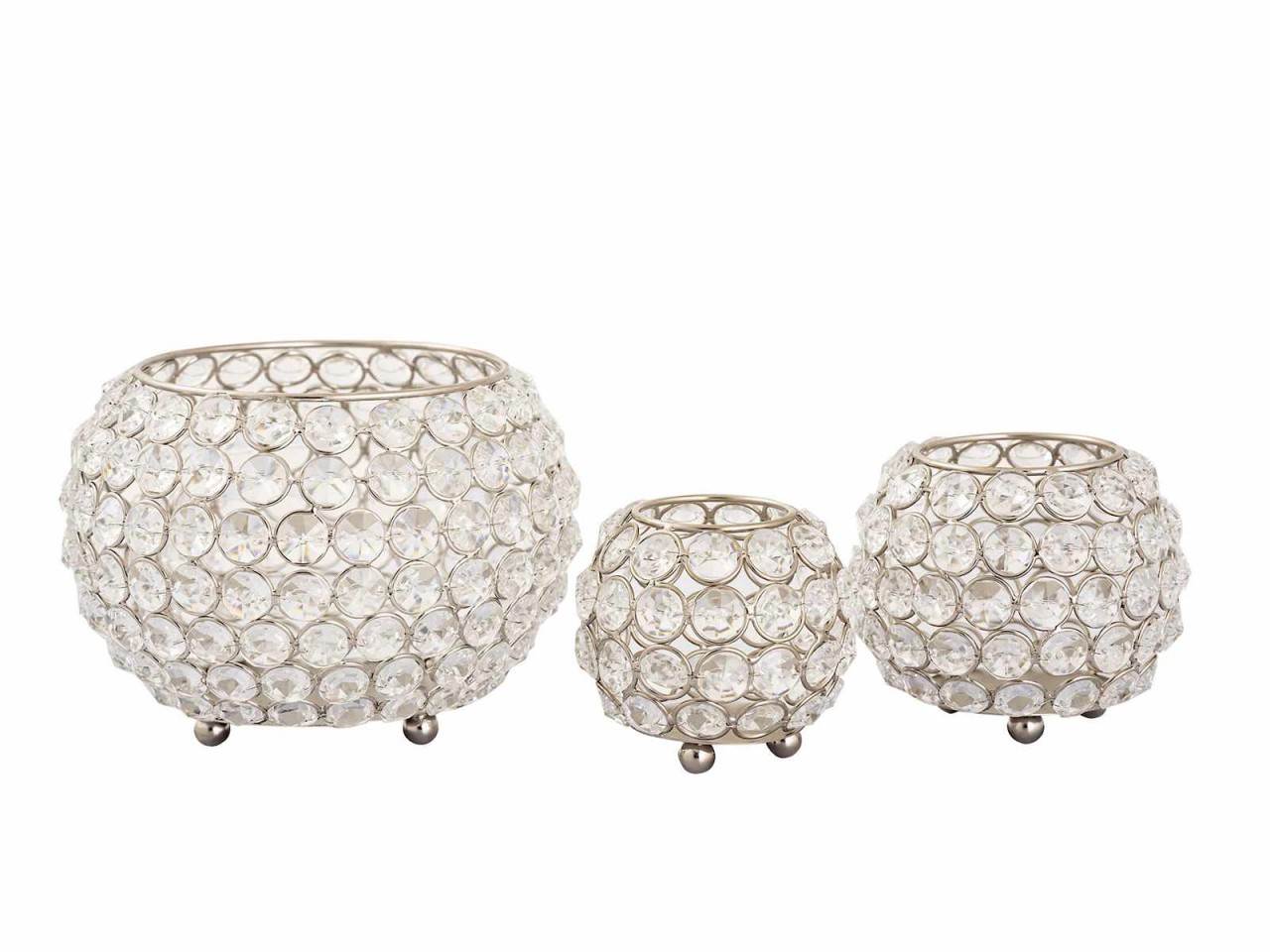 Teelichthalter Kerzenhalter Set 3-teilig Crystal Kerzenständer gold o. silber Vintage Kristall Teelichthalter Kerzenhalter Set 3-teilig Crystal Kerzenständer gold o. silber Vintage Kristall