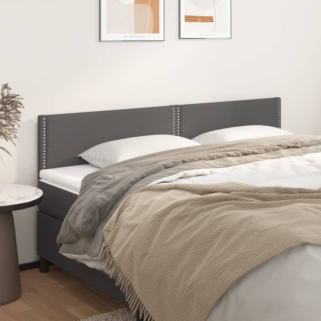 Kopfteile Kunstleder Grau 2  Stück 90x5x78/88 cm Elegantes Design Robust Leicht zu montieren
