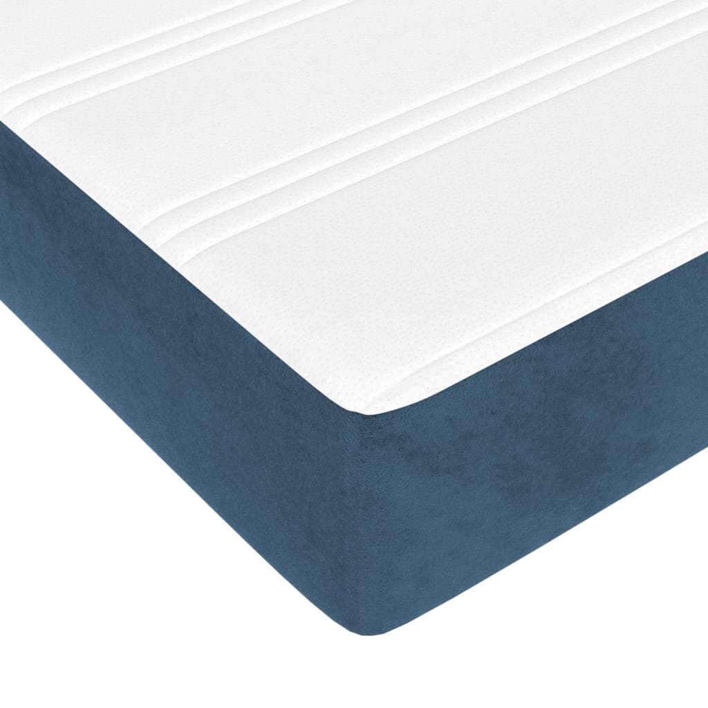 Matratze Taschenfederkern 180x200x20 cm Dunkelblau Samtbezug weich bequem Bett