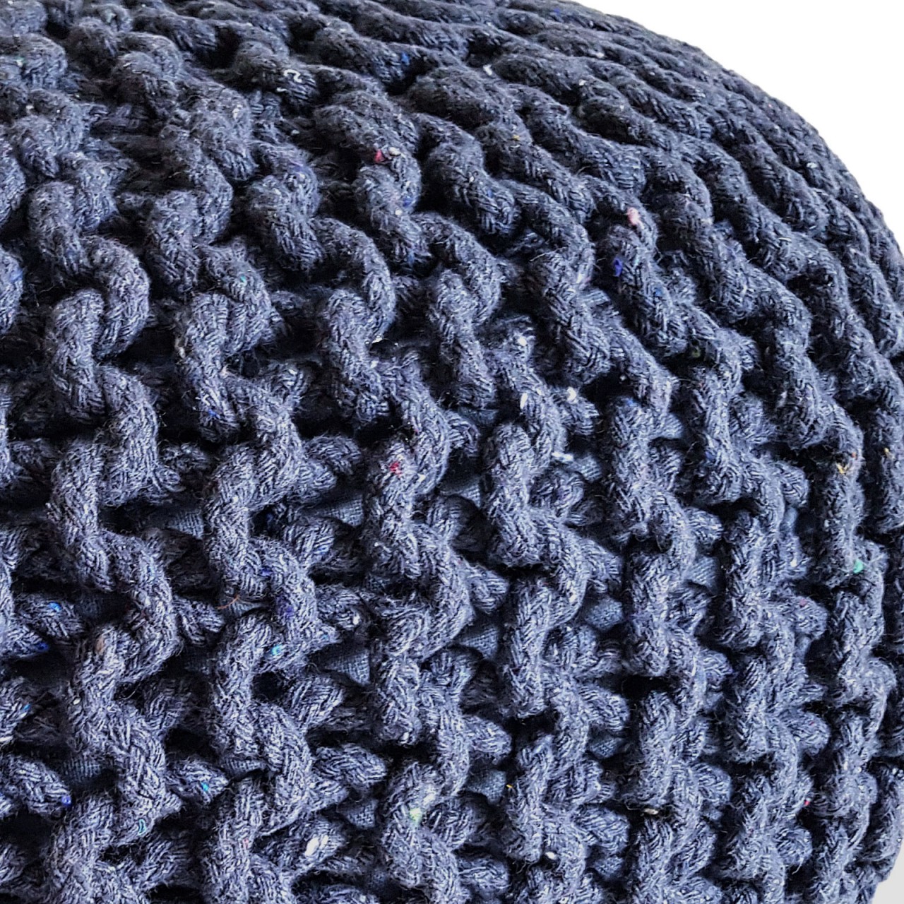 Strickhocker Pouf Ø 45 H 30 cm cm Sitzpouf Strick Bodenkissen