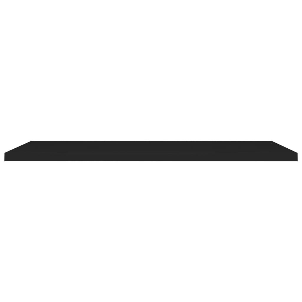 Schwarze Wandregale 2 Stück MDF 120 x 23,5 x 3,8 cm schwebend montierbar