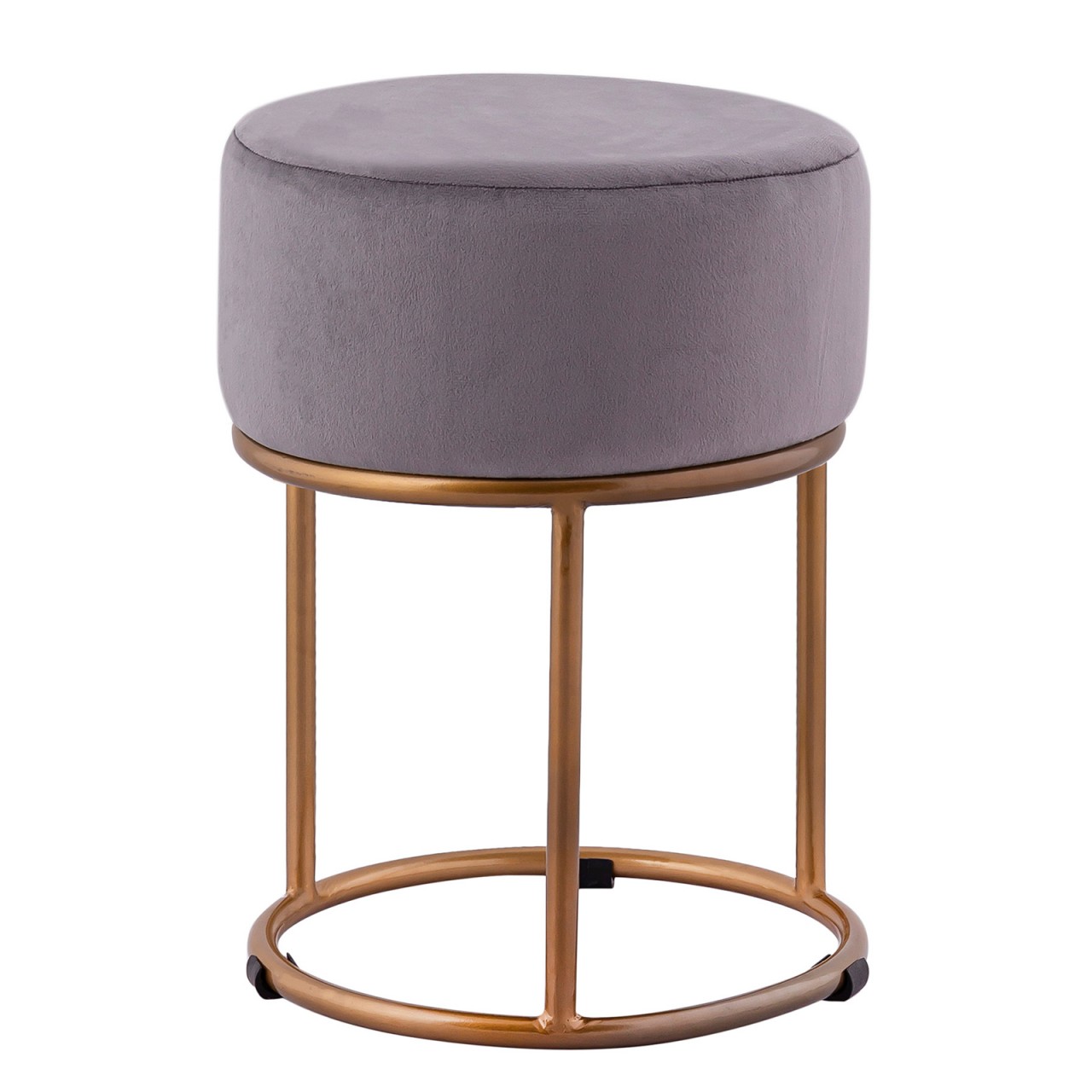 Velour Hocker 2. Wahl Ø 32 H 42 cm Samthocker mit Eisengestell goldfarbig Sitzhocker Samt Pouf Sitzp
