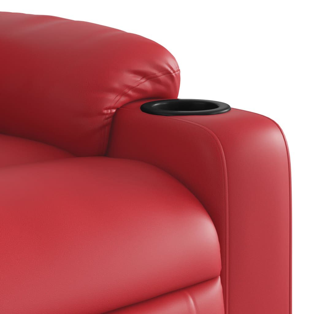Relaxsessel aus Kunstleder in Rot stilvoll bequem ideal für Wohnzimmer