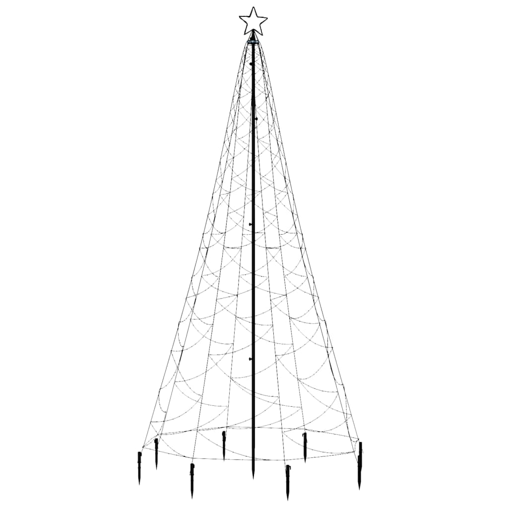 Weihnachtsbaum mit Metallpfosten Weihnachtsdeko 500LEDs Blau 3m Außenbeleuchtung