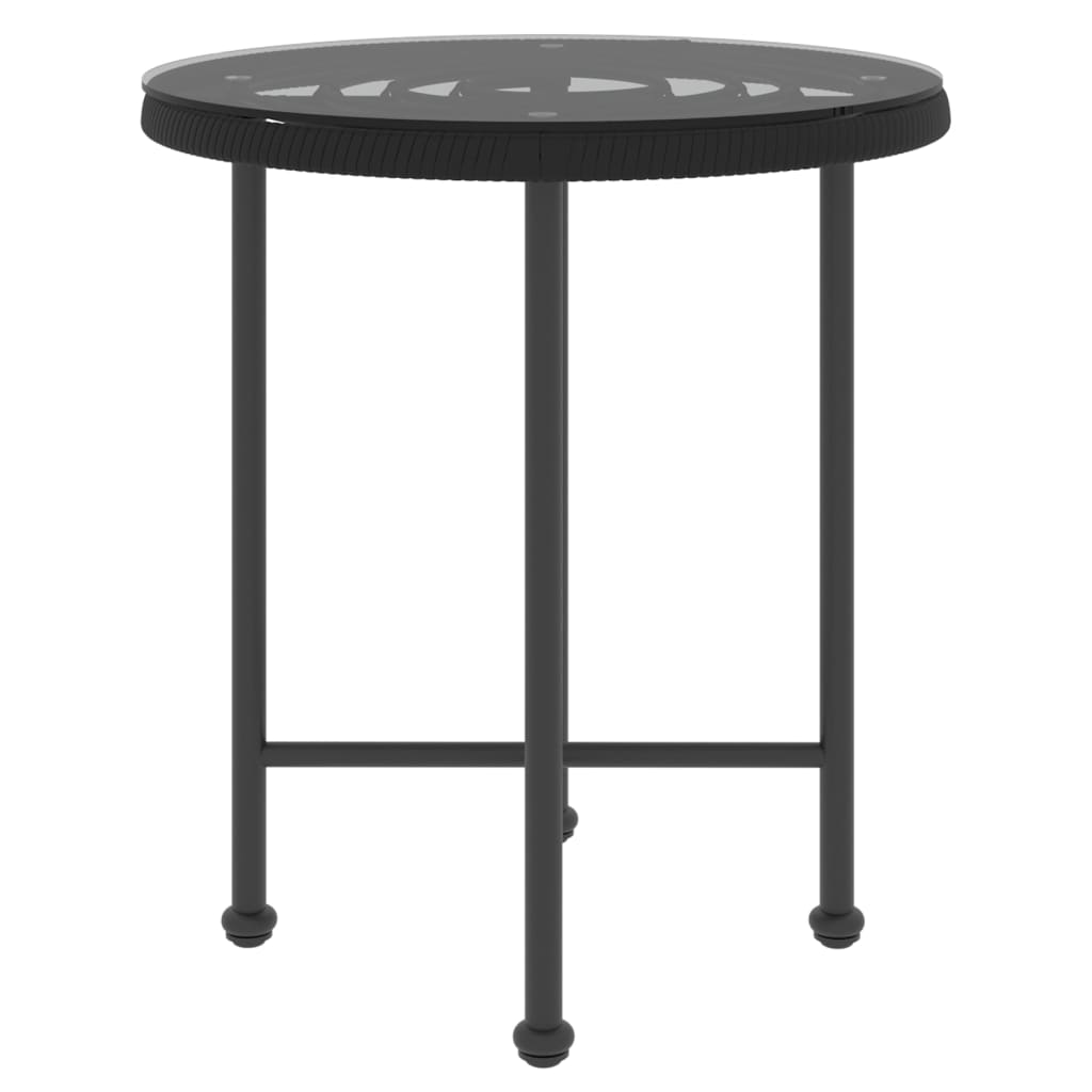 Esstisch schwarz 50 cm Hartglas und Stahl modern robust Esszimmer