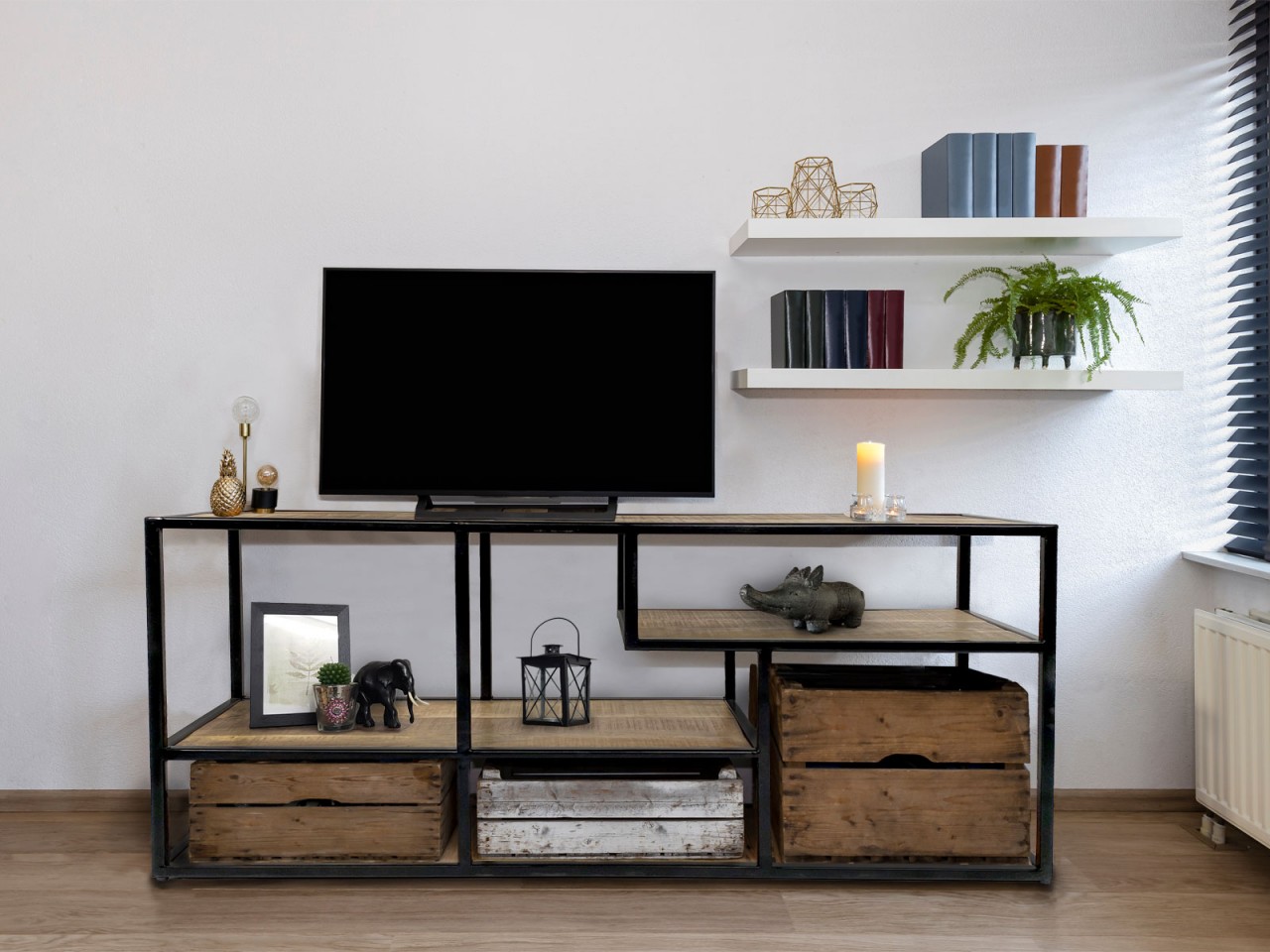 Standregal Raumteiler Bücher Regal Medienregal Bücherbord 130x60x36cm Liverpool Metall-Gestell schwa Standregal Raumteiler Bücher Regal Medienregal Bücherbord 130x60x36cm Liverpool Metall-Gestell schwa