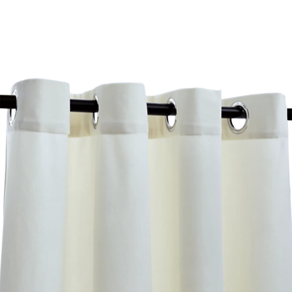 Verdunkelungsvorhang mit Metallringen Samt Creme 290 x 245 cm lichtdichter Vorhang Gardine