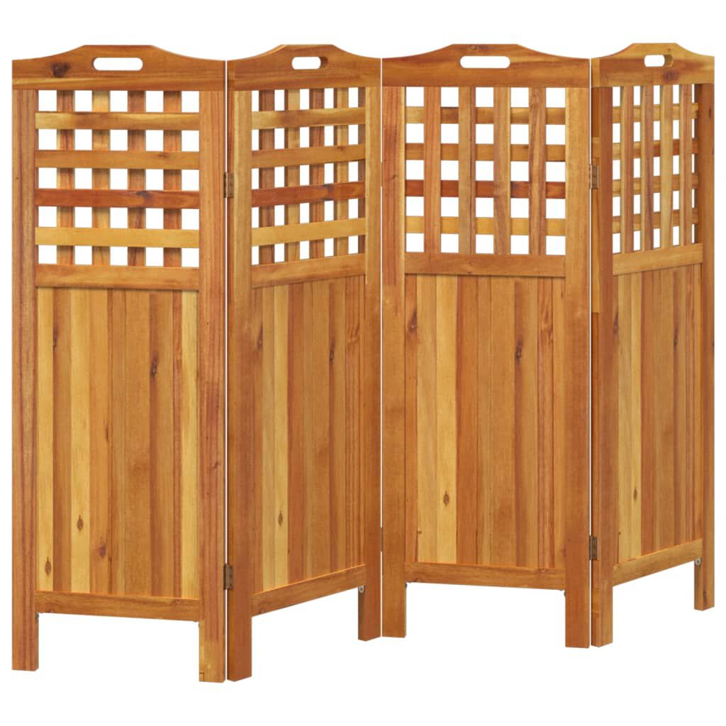 Raumteiler 4-teilig Massivholz Akazie 162 x 2 x 115 cm modern und dekorativ