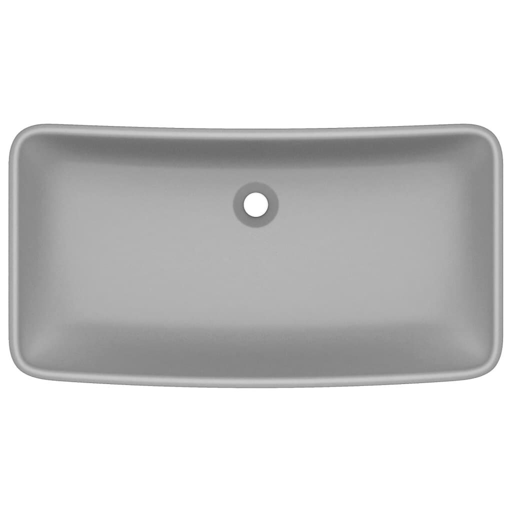 Luxus-Waschbecken Rechteckig Matt Hellgrau 71x38 cm Keramik