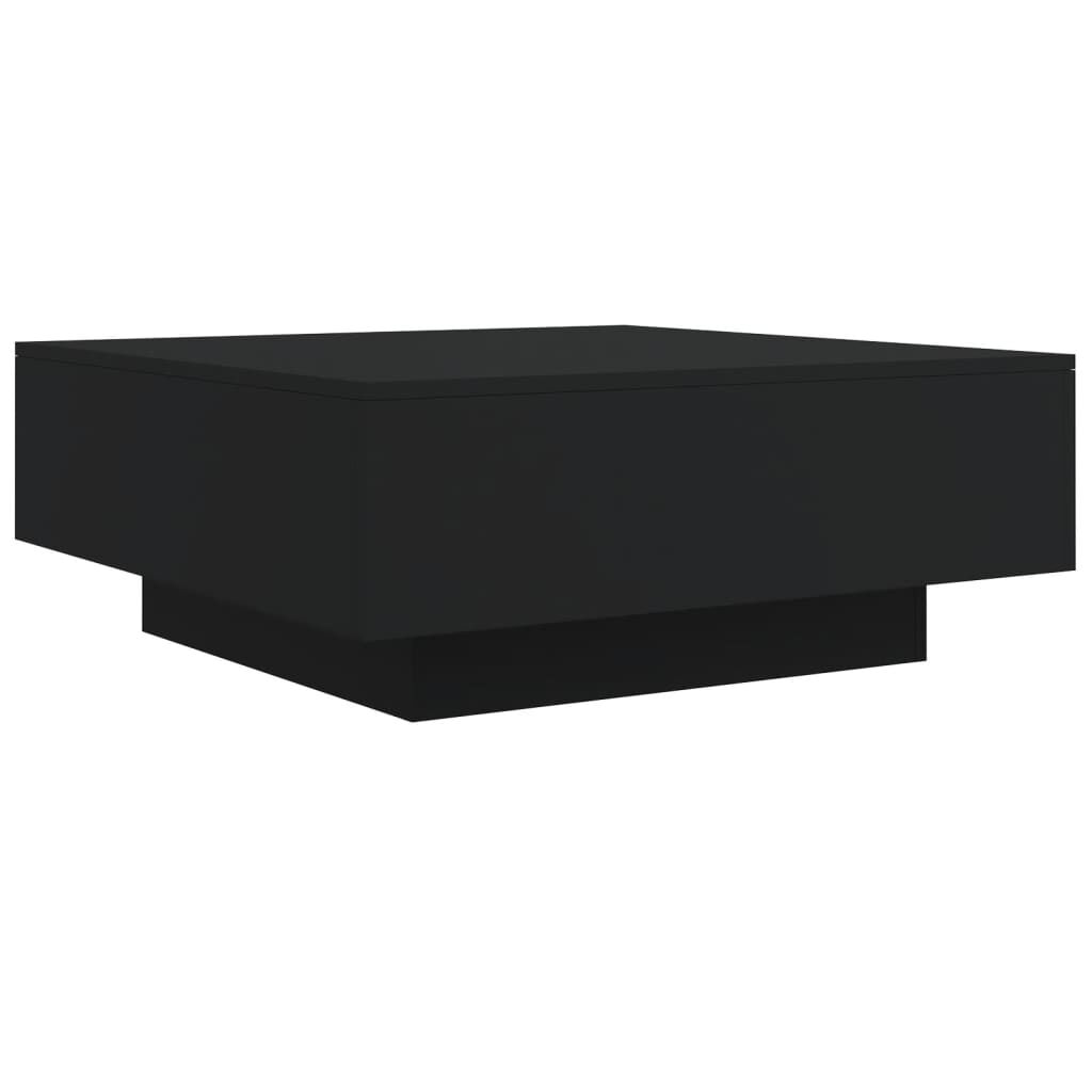Moderner Couchtisch in Schwarz 80x80x31 cm quadratisch schlicht und praktisch