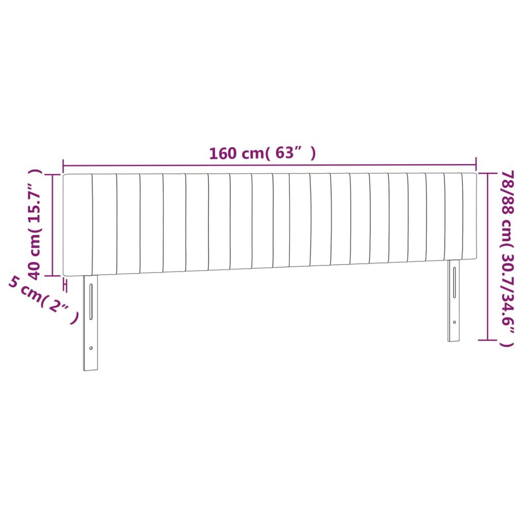 Kopfteil Bett Set 2 Stück Creme Polster 80 cm für Betten aller Art modern