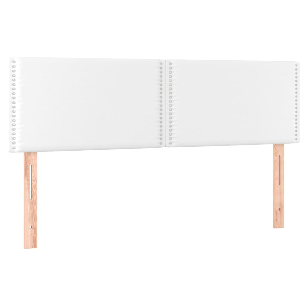 Kopfteile Bett 2er Set Weiß 72x5x78/88 cm Kunstleder für modernes Schlafzimmer