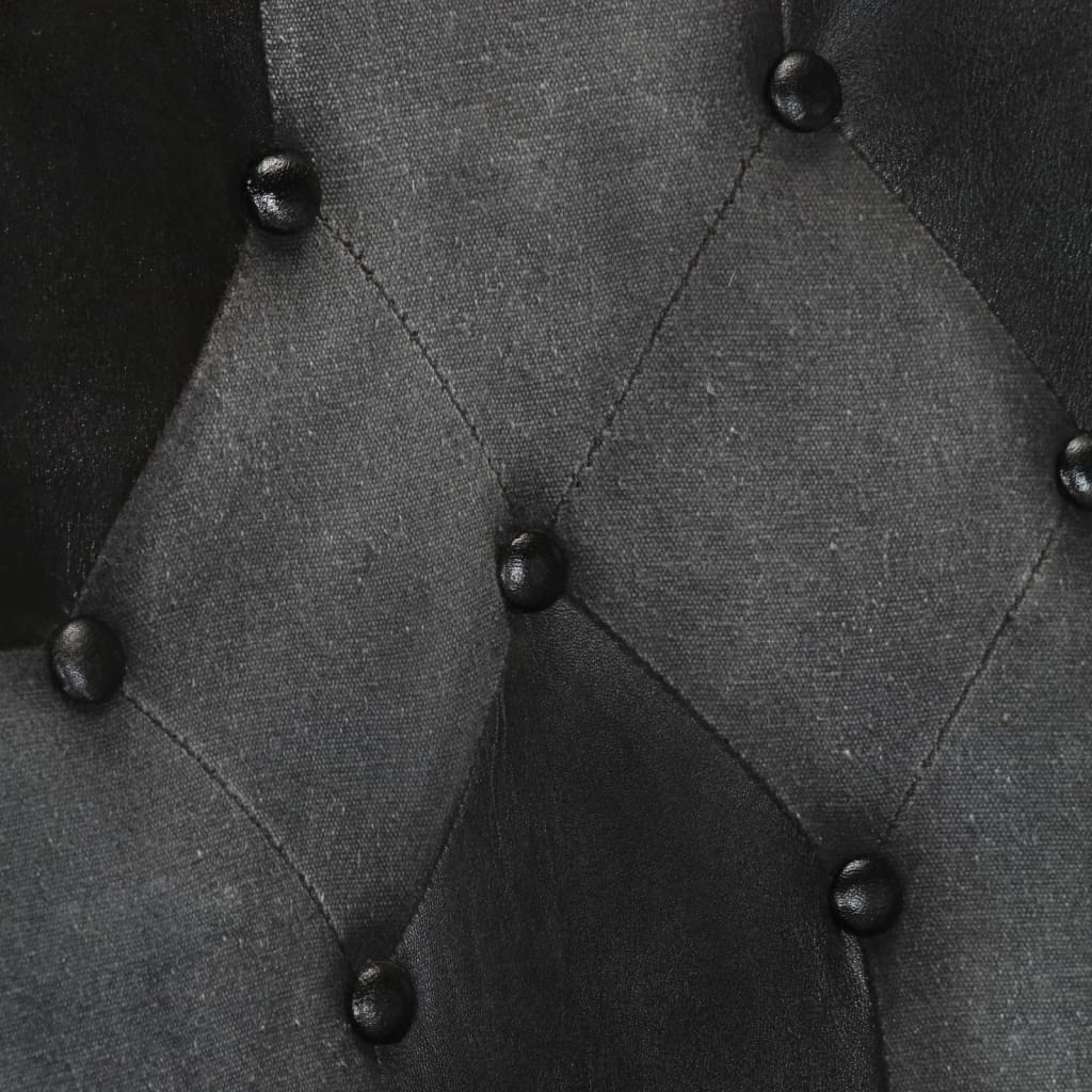 vidaXL Ohrensessel Schwarz und Grau Echtleder vidaXL Ohrensessel Schwarz und Grau Echtleder