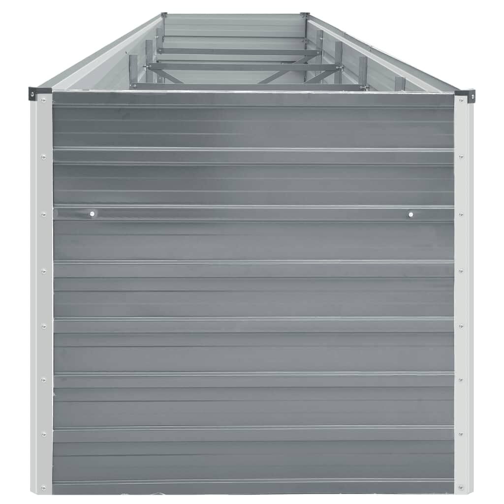 Garten Hochbeet Verzinkter Stahl 400×80×77 cm Grau