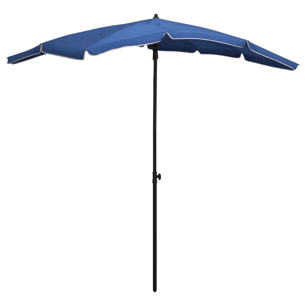 Gartenschirm mit Mast 200x130 cm Azurblau UV-Schutz Wetterfest Robust
