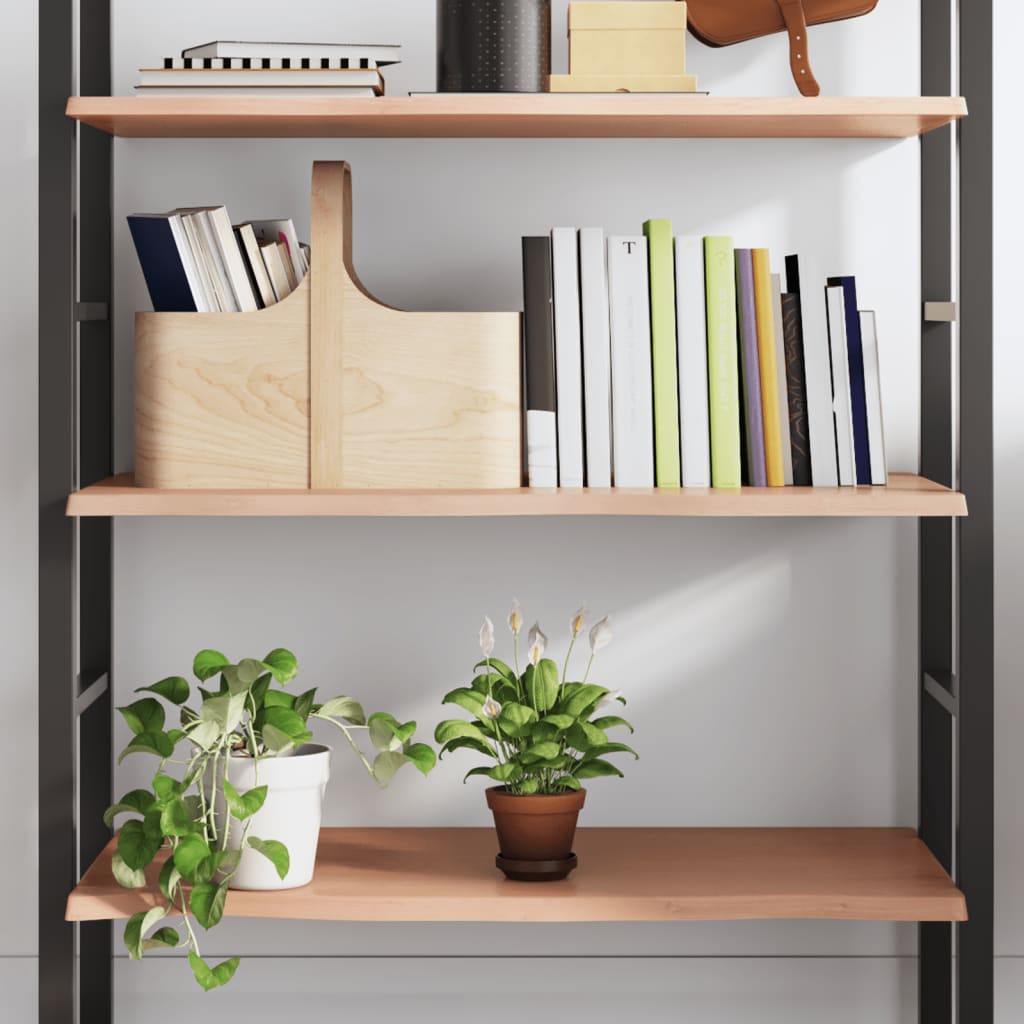 Wandregal Hellbraun 100x40x2 cm Massivholz Eiche Behandelt stabil und stilvoll