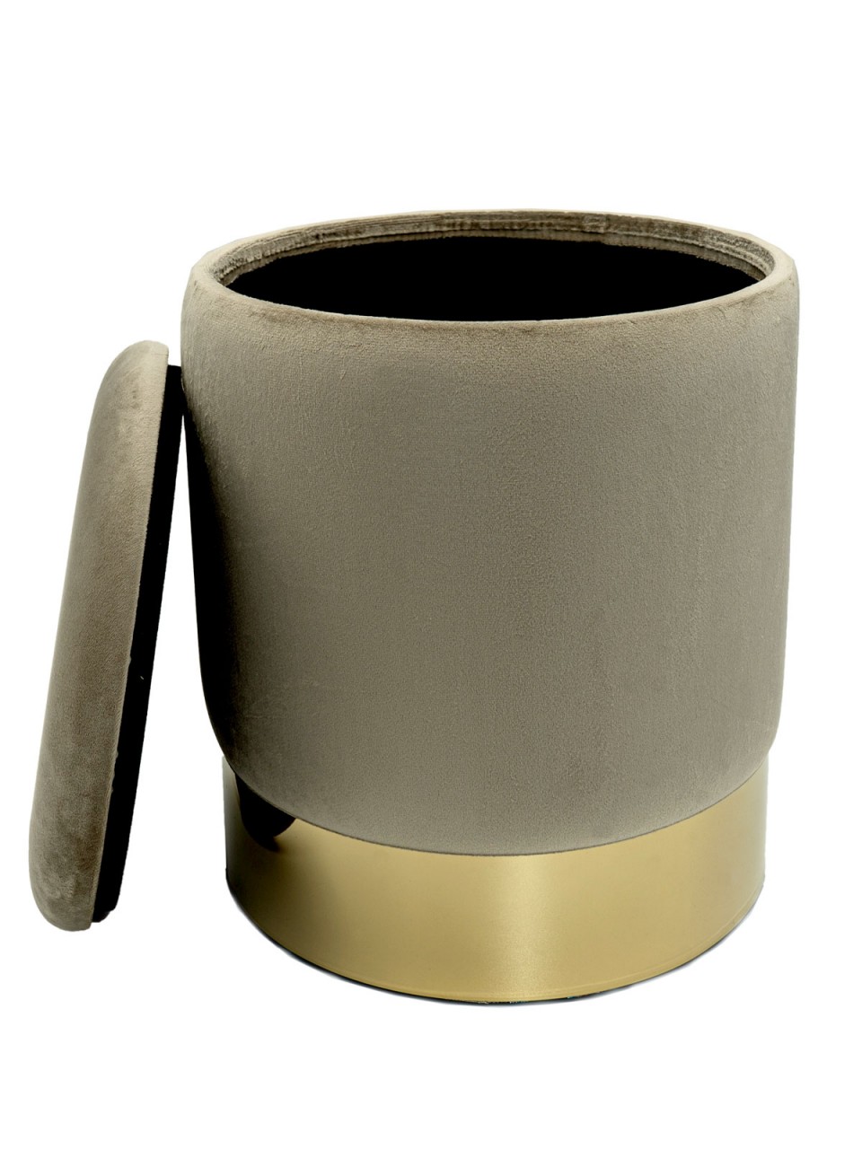 Samthocker Deko Hocker Samt Pouf Dekopouf Velour Hocker mit Stauraum u. Deckel Ø 31 H 38 cm