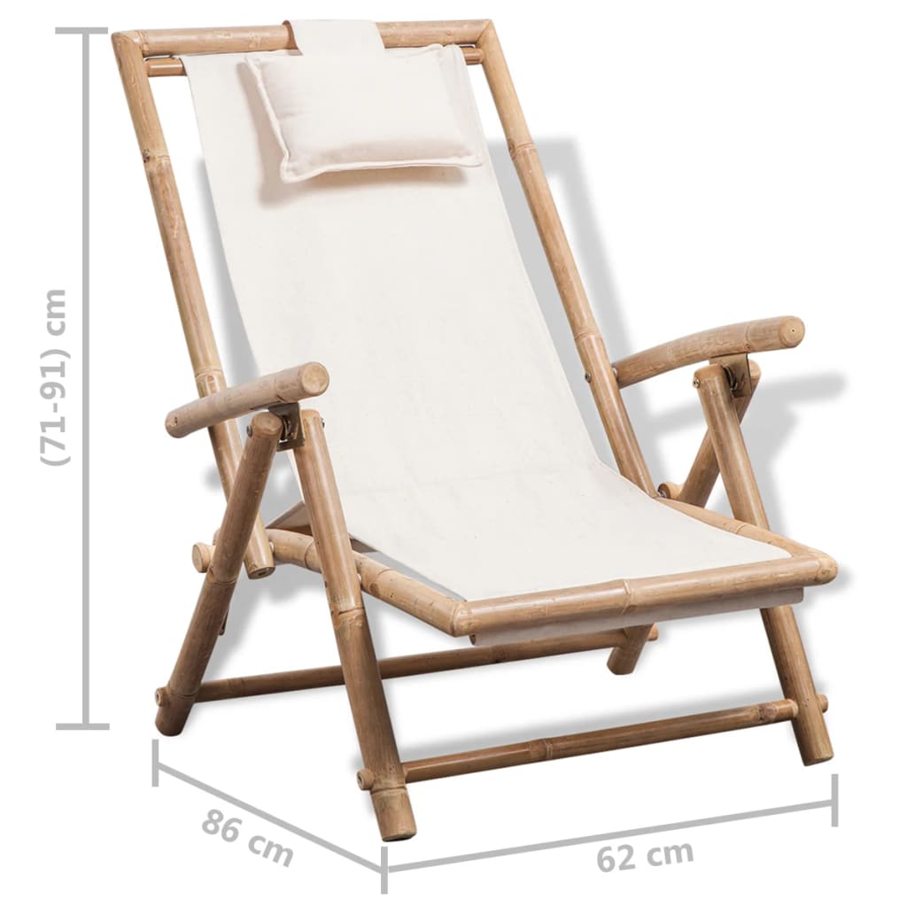 Klappbarer Outdoor-Liegestuhl aus Bambus Stabil und Wetterfest