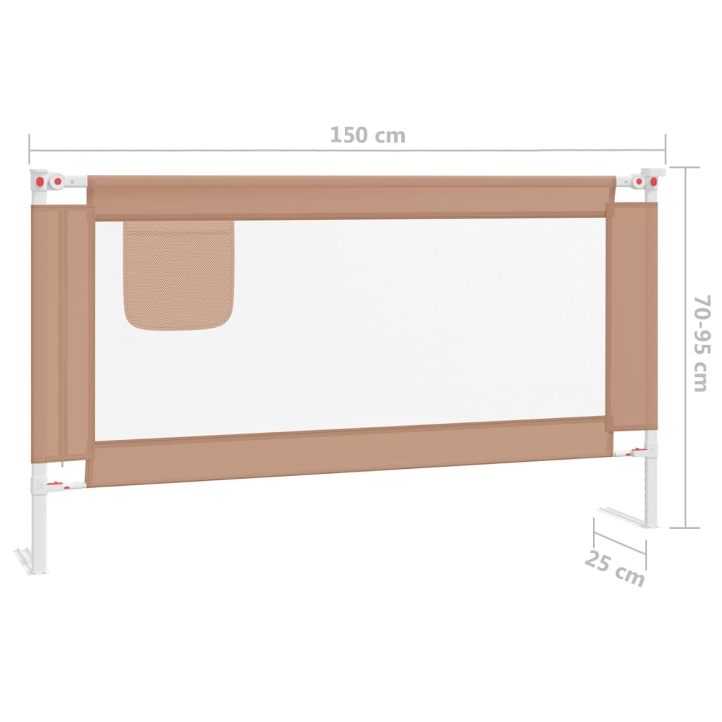 Kleinkind Sicherheitsbettgitter Dunkelgrau 150x25cm Stoff Kleinkind Sicherheitsbettgitter Dunkelgrau 150x25cm Stoff