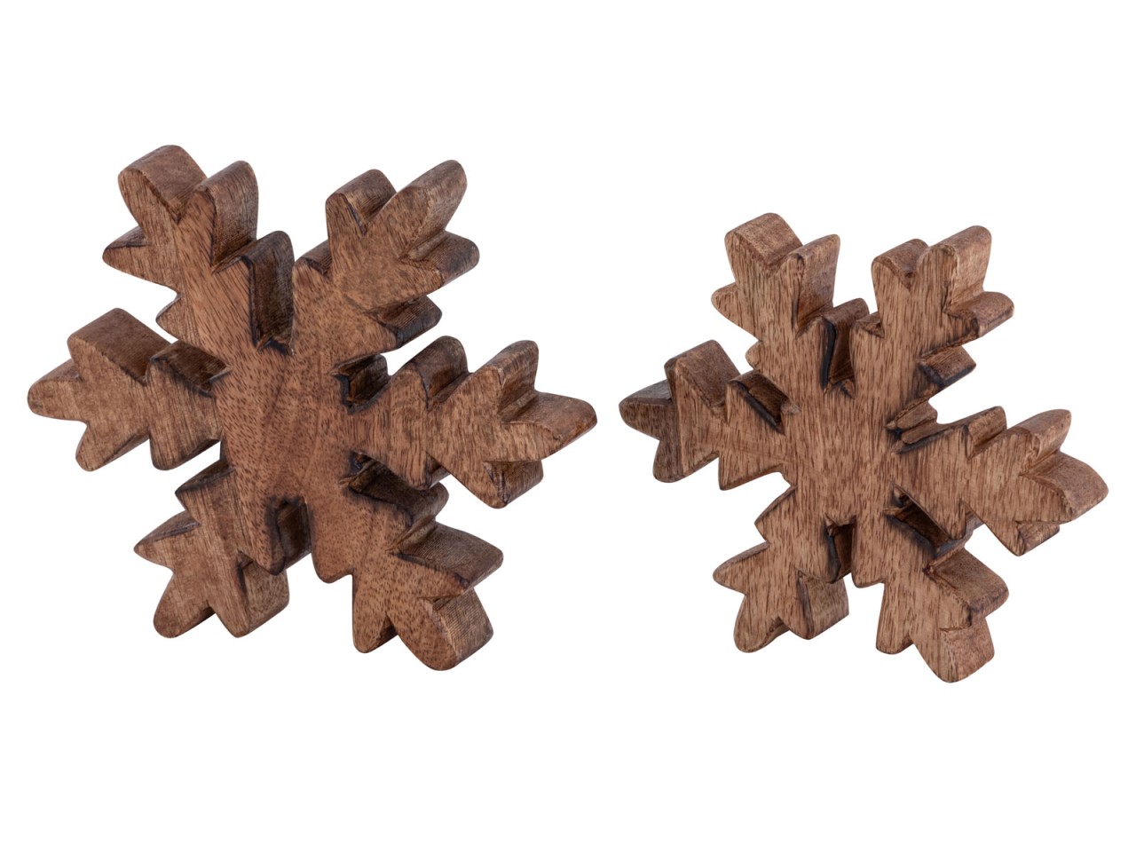 Holzfiguren Schneeflocke 24x 2er Set Masterbox Dekofigur 18x18cm Weihnachtsdekoration