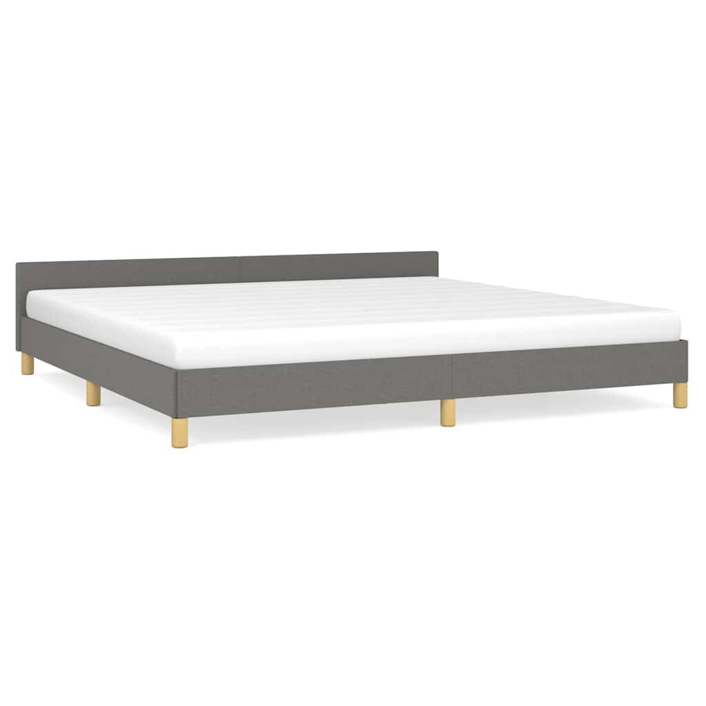 Bettgestell 200x200 cm Dunkelgrau Stoff ohne Matratze modern gestaltet