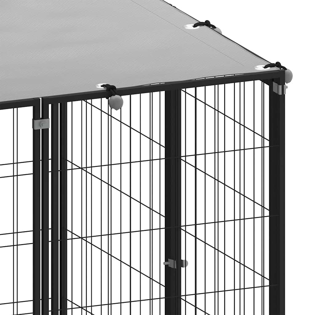 Hundezwinger aus schwarzem Stahl 110 x 110 x 110 cm sicher und stabil