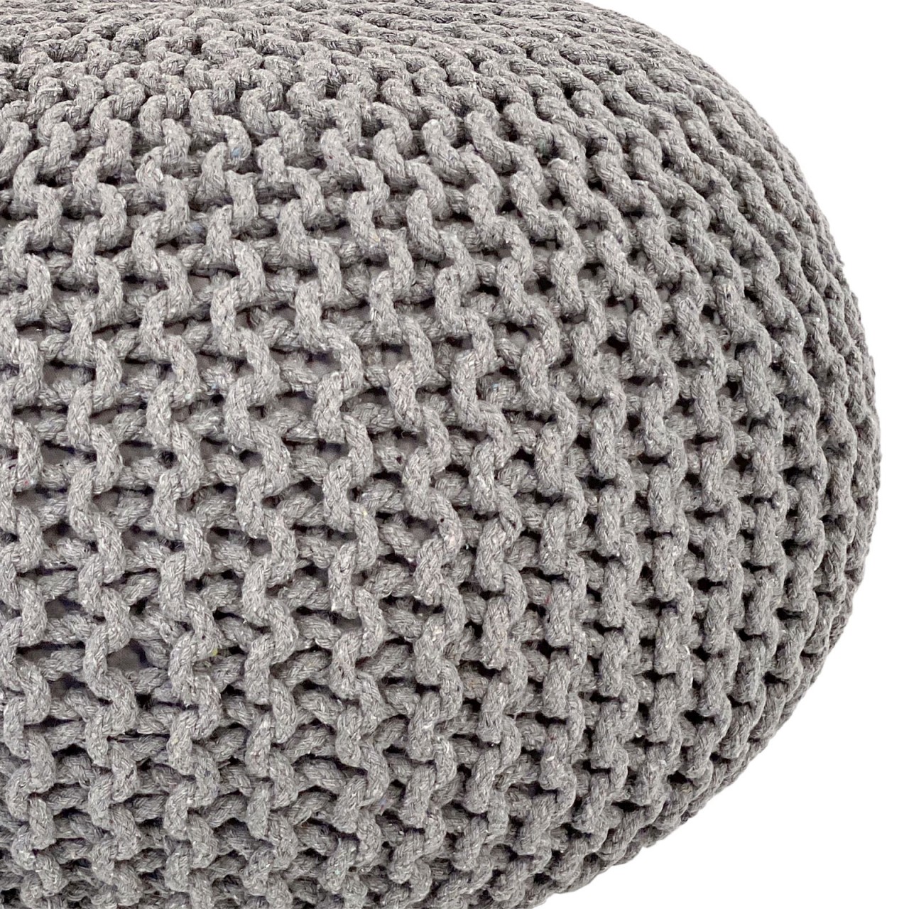 Pouf Ø 55 H 37 H 37 Strickhocker Sitzpouf Bodenkissen nachhaltig Pouf Ø 55 H 37 H 37 Strickhocker Sitzpouf Bodenkissen nachhaltig