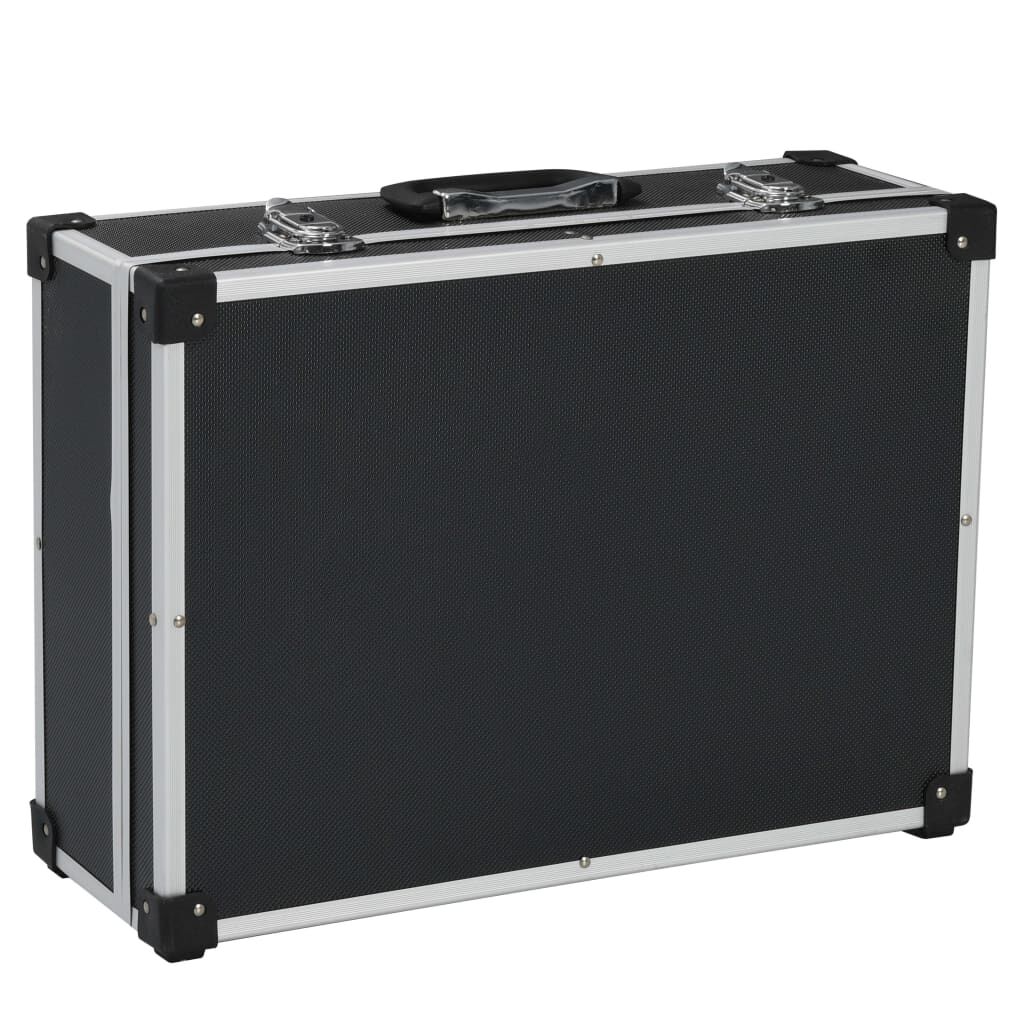 Aluminium Werkzeugkoffer Schwarz 46x33x16 cm stabil und kompakt Aluminium Werkzeugkoffer Schwarz 46x33x16 cm stabil und kompakt