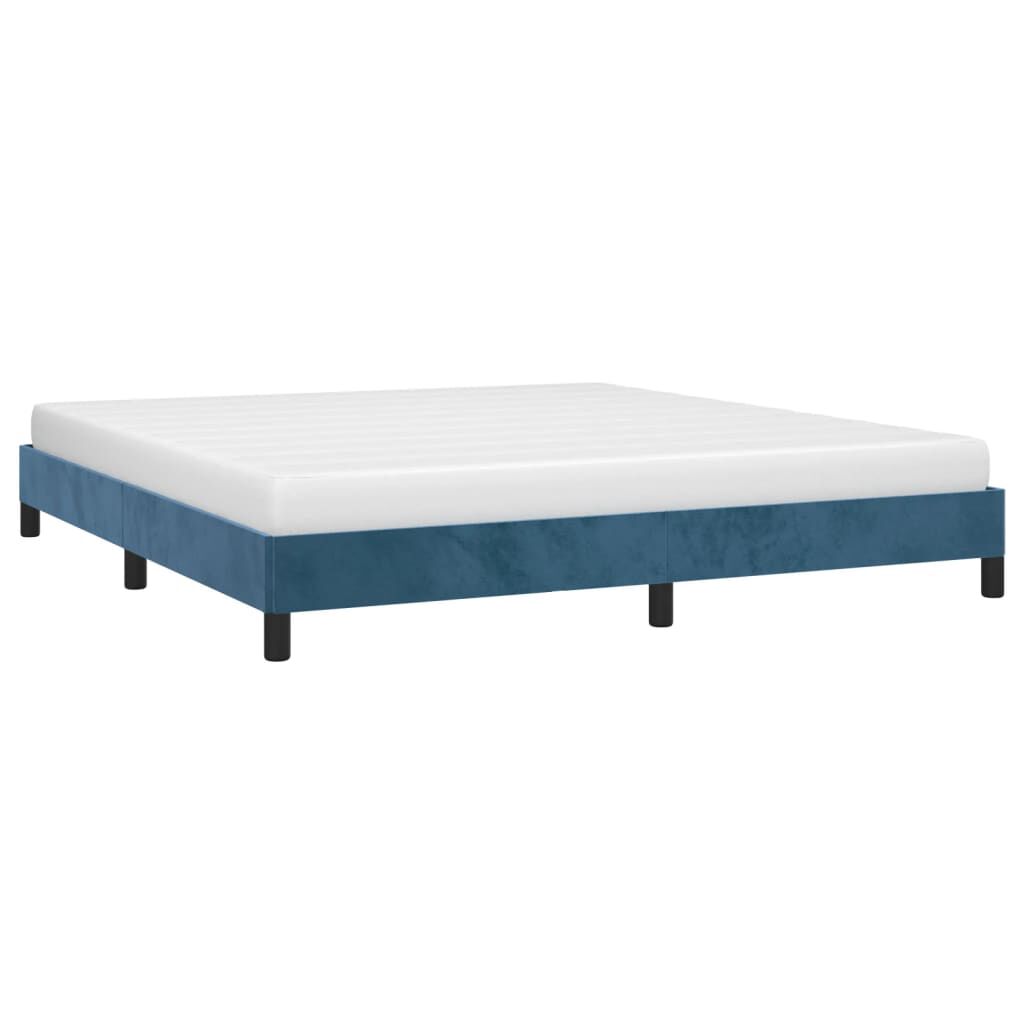 Bettgestell Dunkelblau 180x200 cm aus Samt ohne Matratze elegant gepolstert