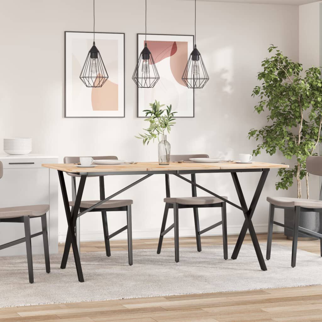 Esstisch-Gestell in X-Form 120x60x73 cm Stahl