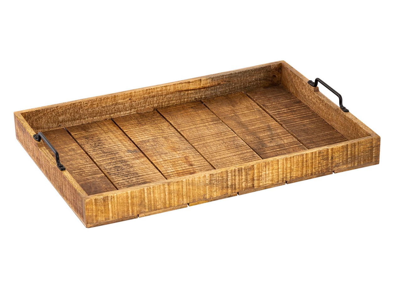 Holztablett Serviertablett XXL 57x39cm Tablett Holz Deko Tablett aus Mangoholz massiv