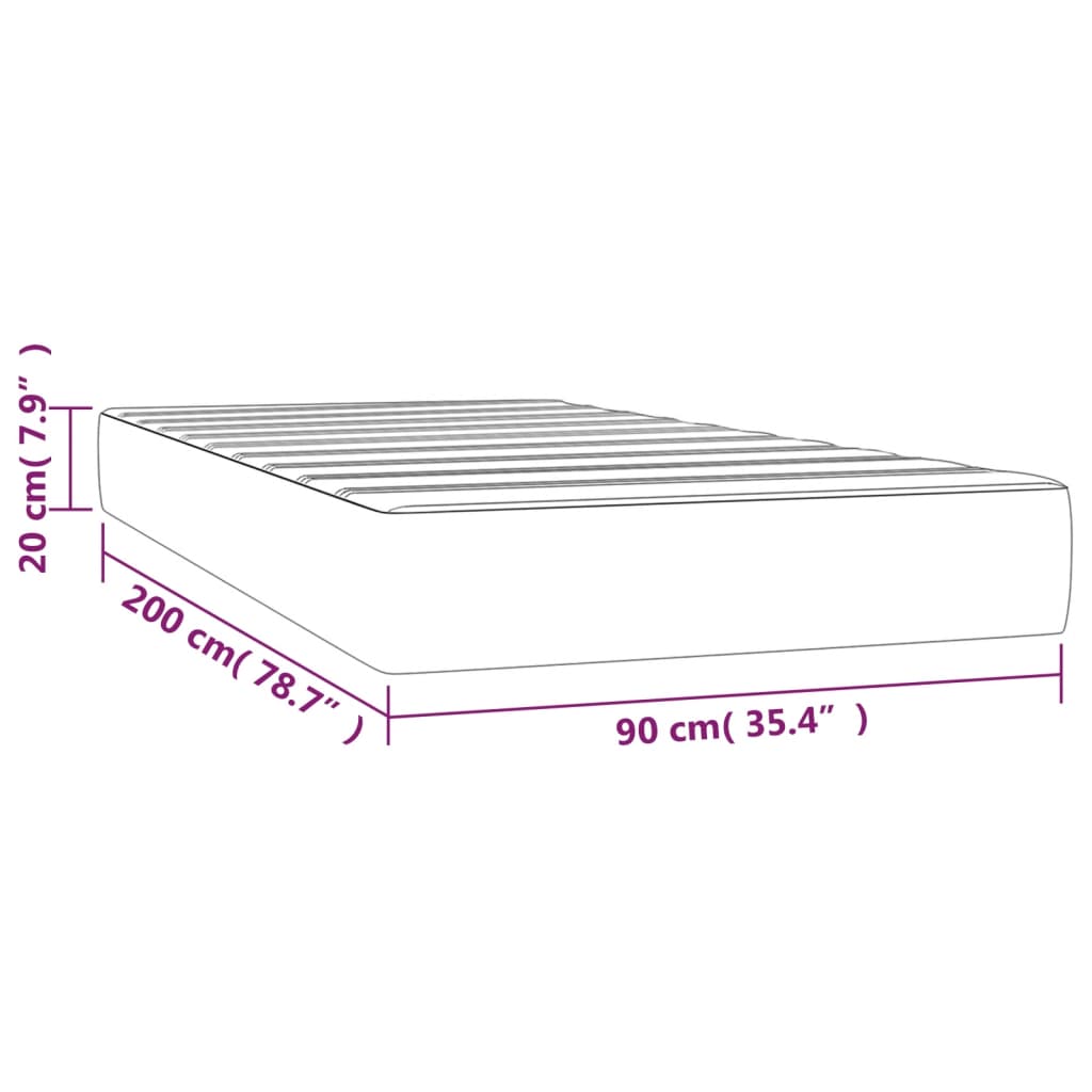 Taschenfederkernmatratze Bett-Matratze x90x200x20 cm Bettmatratze Stoff